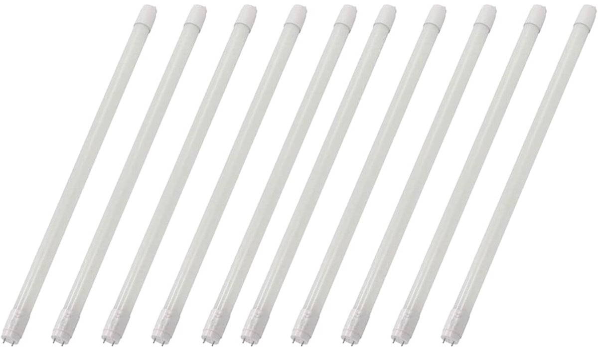 VITO LED TL-buis T8 G13 - 10W 1000lm 6500K - Koel Wit Licht - 600mm - Enkelzijdig Aangesloten - 10 stuks