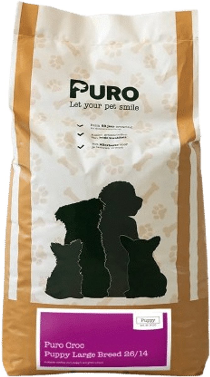 Puro Croc Premium - Puppy Large Breed 26/14 - Krokante hondenbrokken - 10 kg