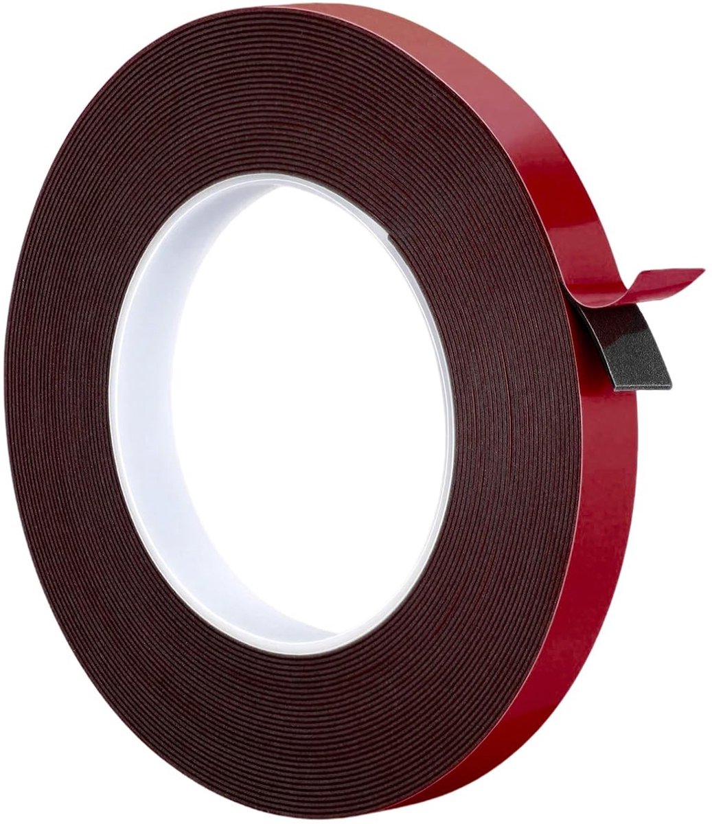 Dubbelzijdige Tape - Zwart - 10 m x 1 mm - Extra Sterk en Waterbestendig - Voor Thuis- en Kantoorgebruik