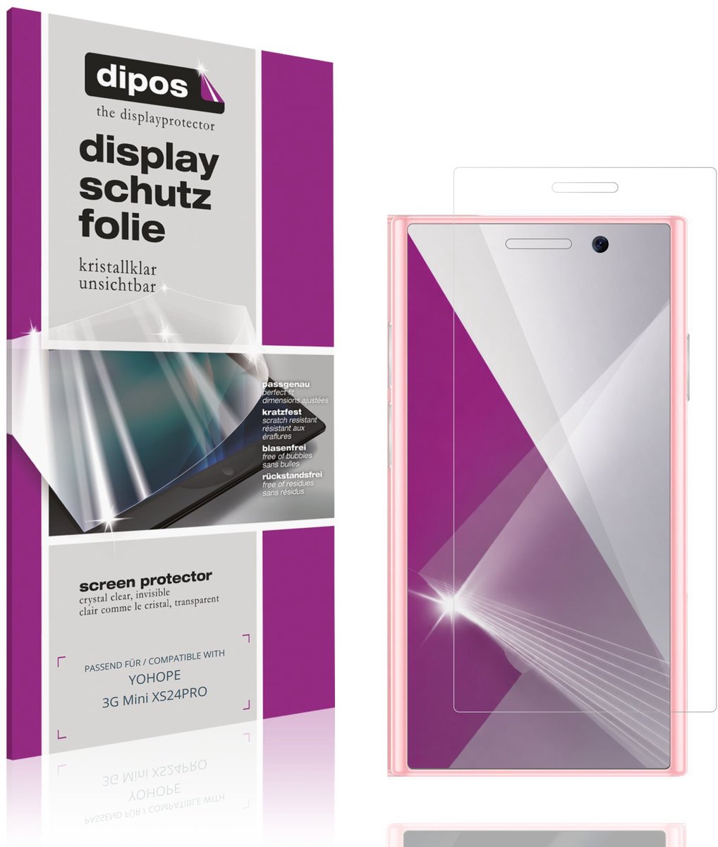 dipos – 4x Beschermfolie geschikt voor YOHOPE 3G Mini XS24PRO | Krasbestendige & heldere Screenprotector Ultra-Thin