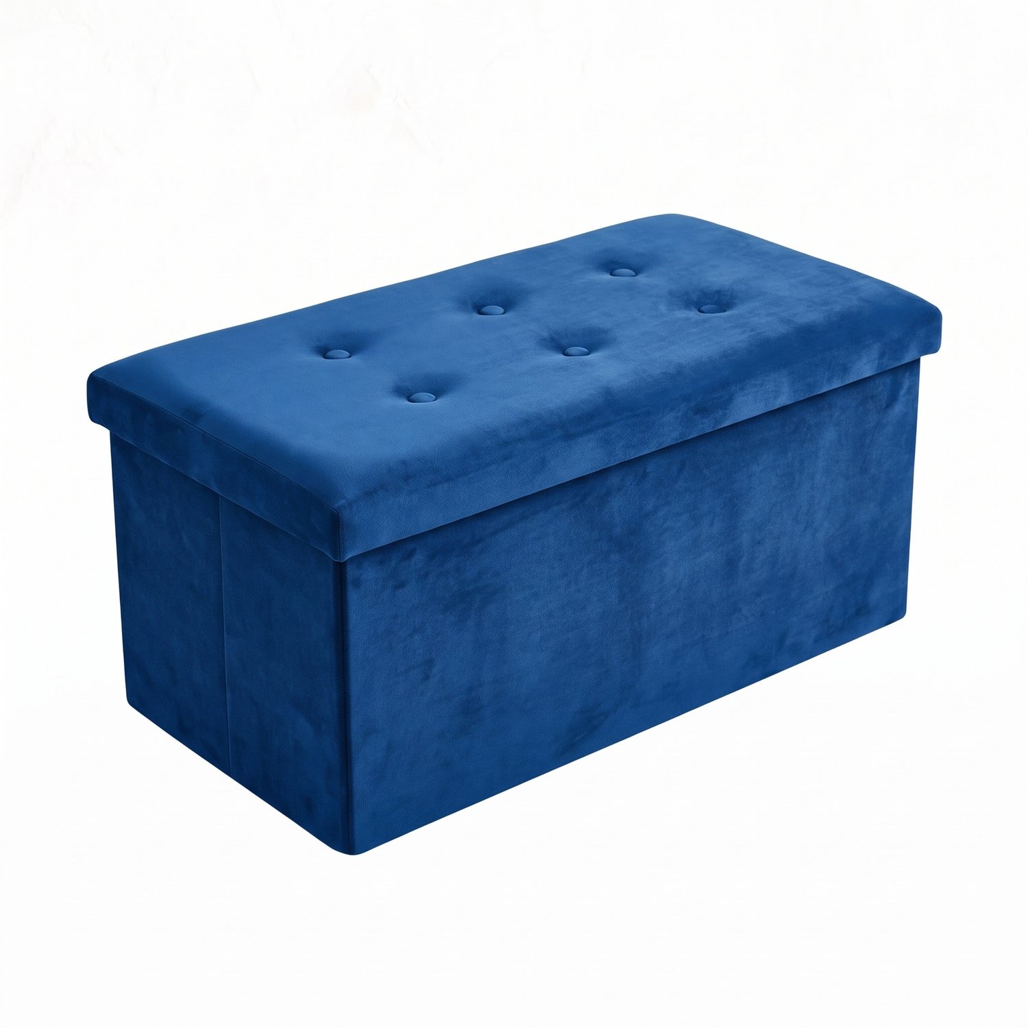 SCENA LIVING - Rechthoekige velvet poef met opbergruimte, inklapbaar, 76 x 38 x 38 cm