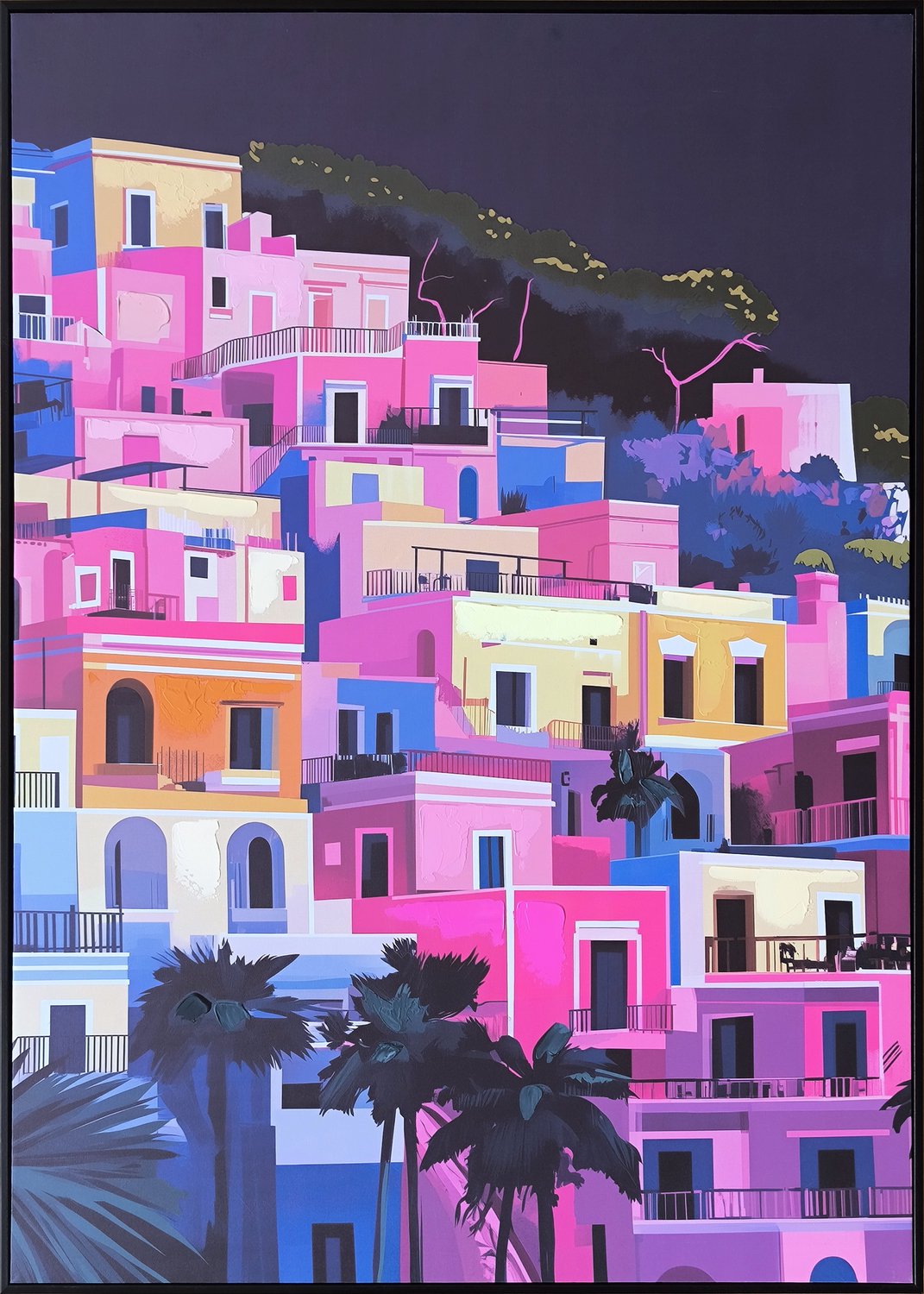 Schilderij landscape pink 60x80cm