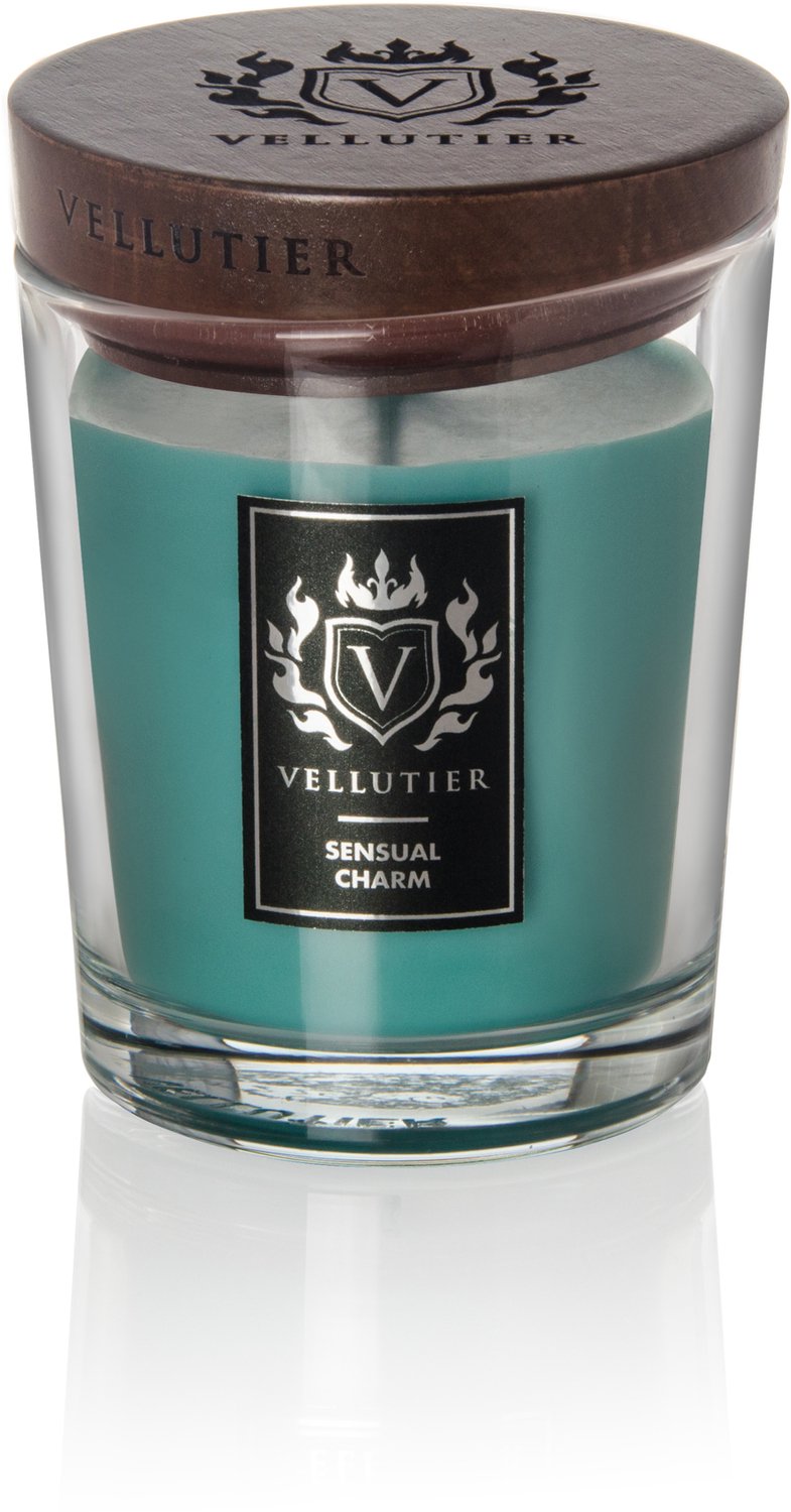 Vellutier Geurkaars Medium Sensual Charm - 12 cm / ø 9 cm turquoise