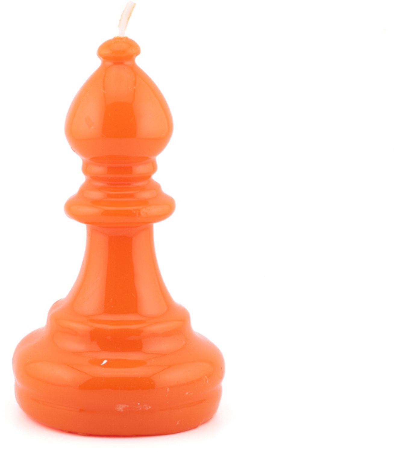 Kaars schaakstuk loper oranje