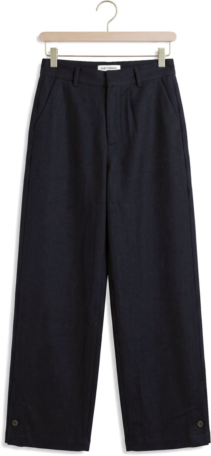 Ruby Tuesday Clendis Tappered Button Detail Pants Broeken Dames - Donkerblauw - Maat 38
