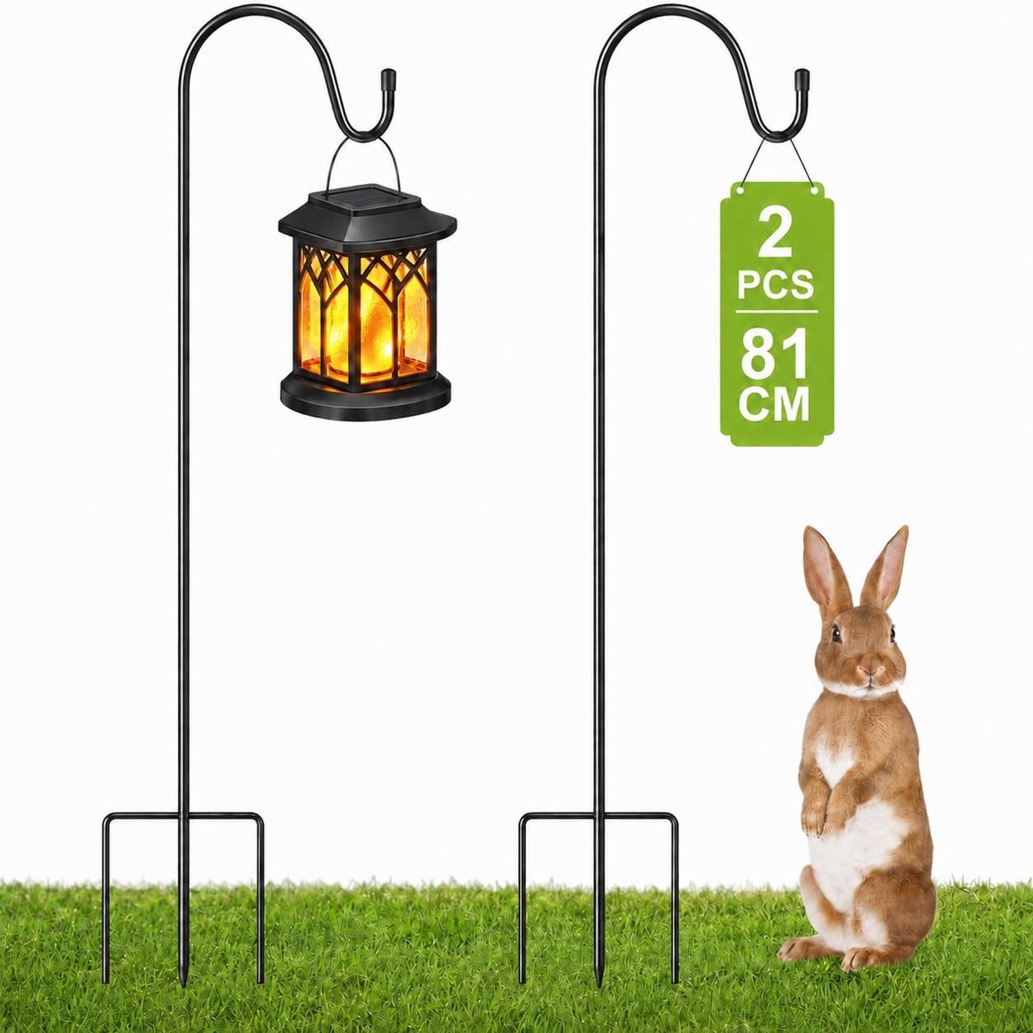 Herdershaken voor de tuin 81 cm - metalen lantaarnhouder - flexibele hoogte - ideaal voor borders - Vemera