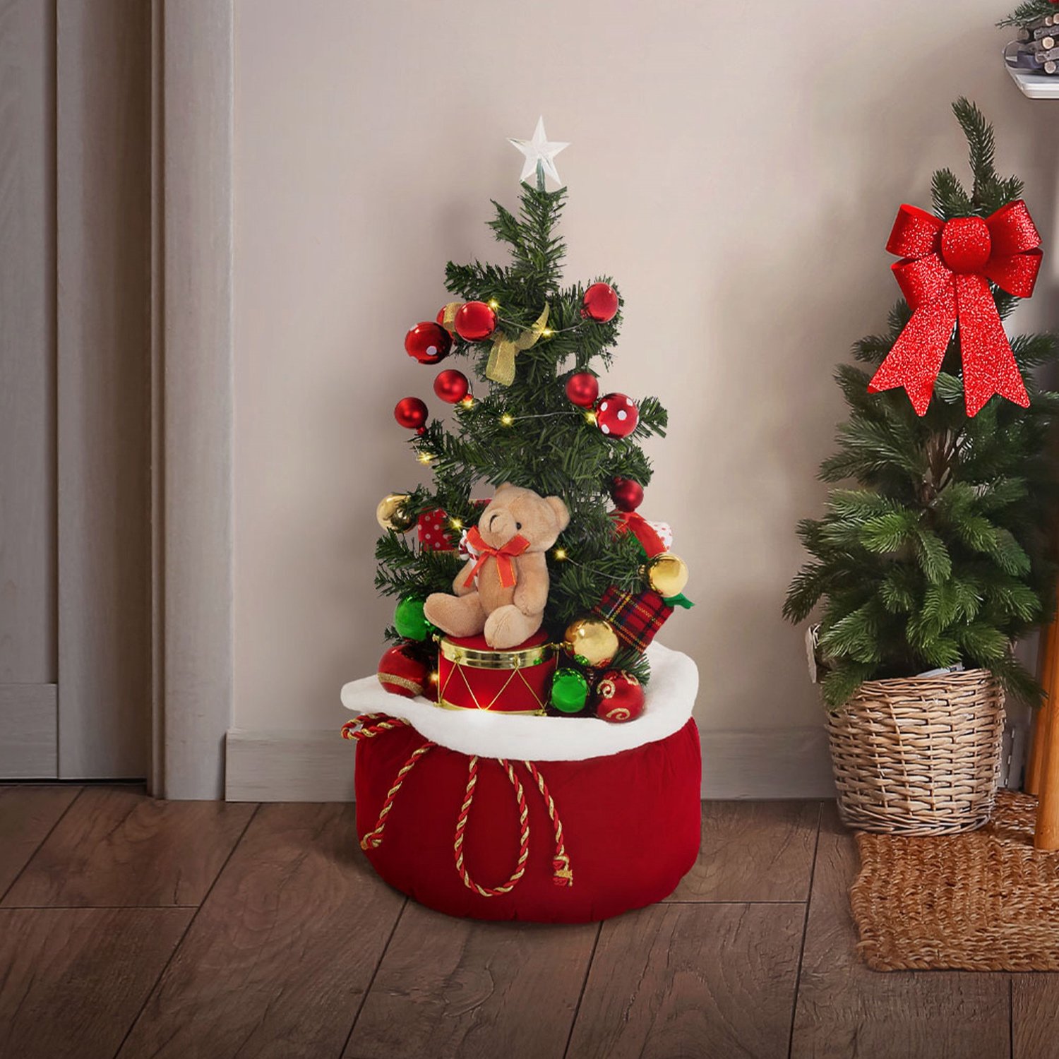 ECD Germany Mini Kerstboom LED Kunstmatigmet, Kerstdecoratie Verlichting