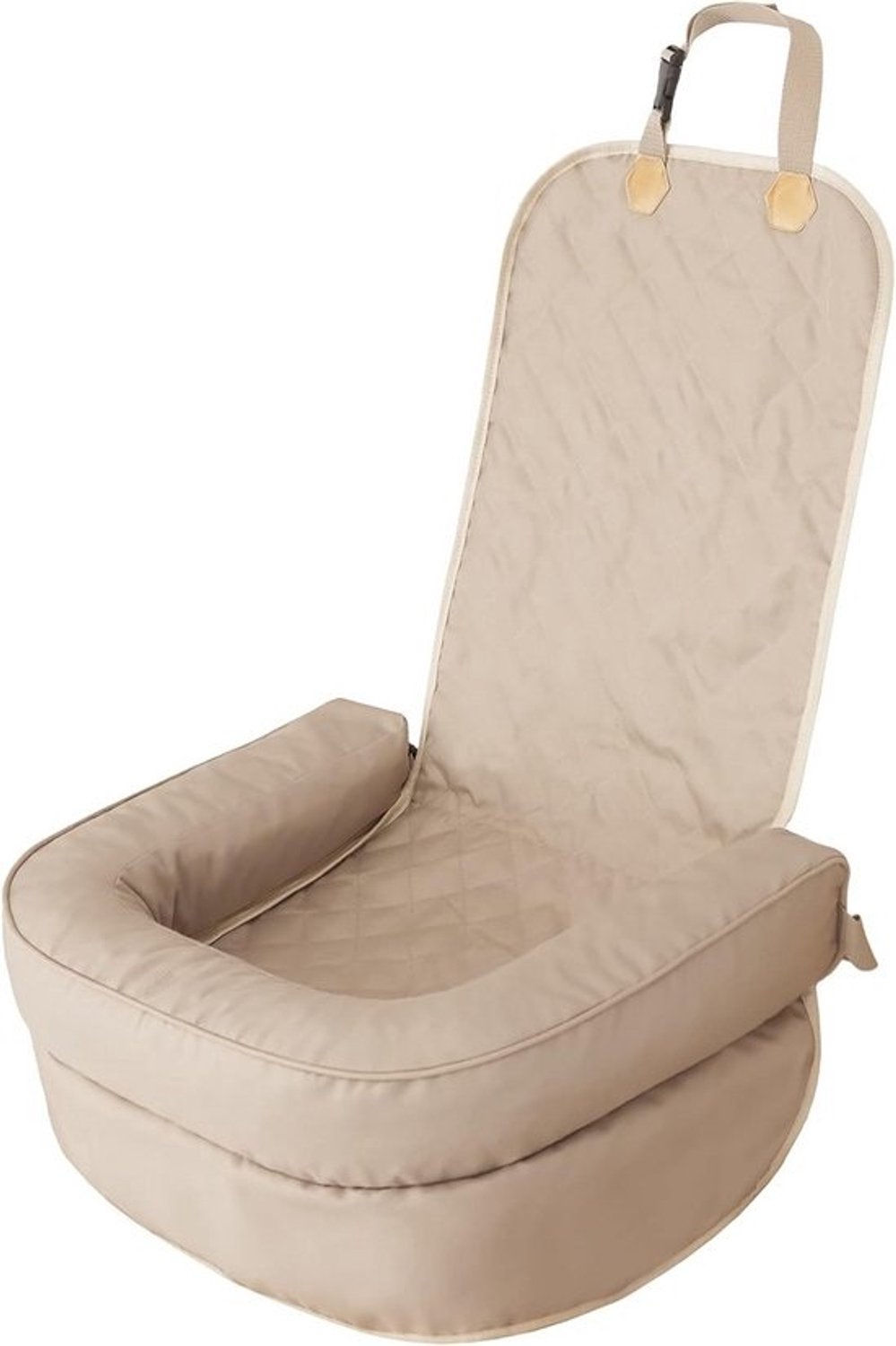 Comfortabele hondenautostoel - en transportmand - voor voor- en achterbank - Beige