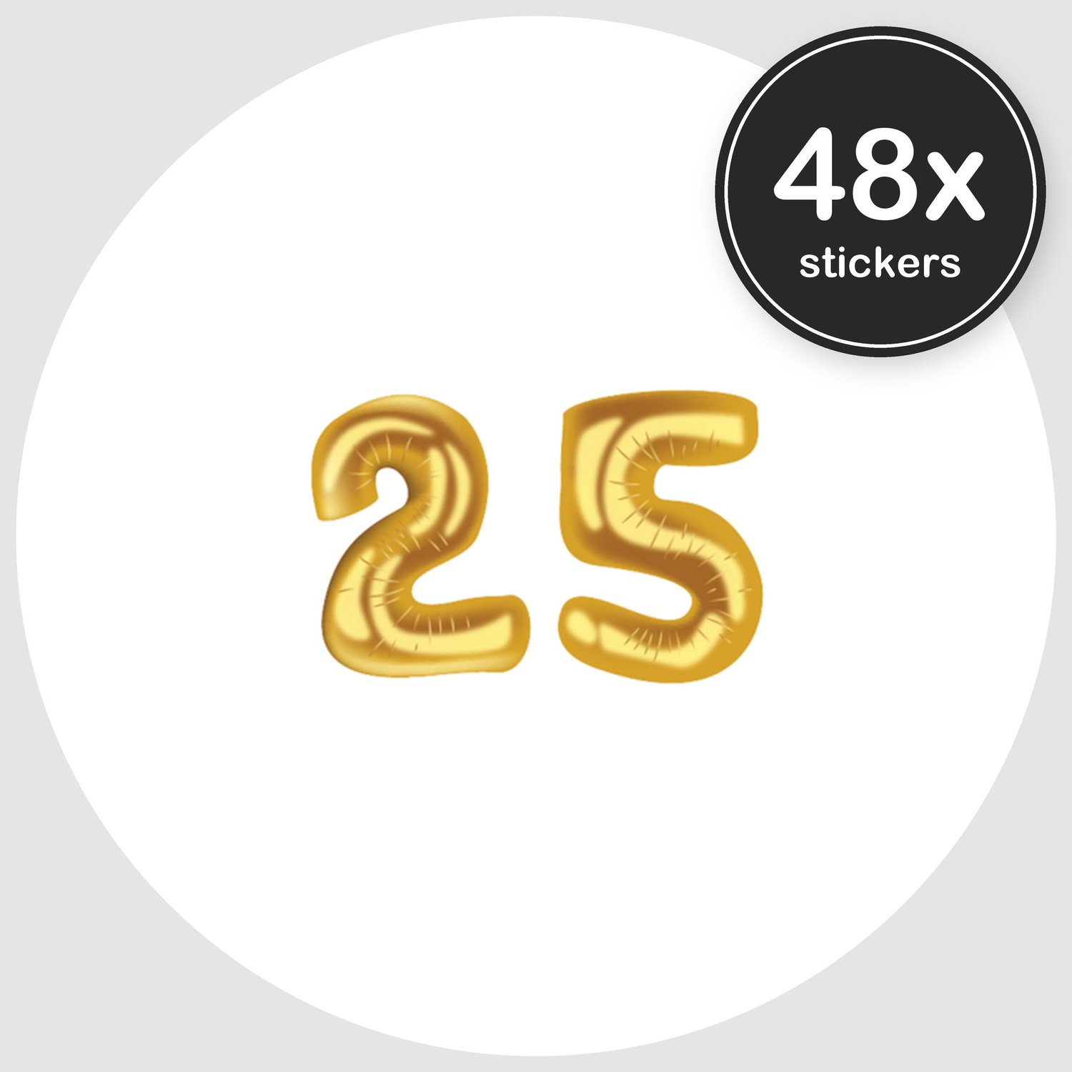Sluitstickers Verjaardag - 48 stuks - Rond 30 mm - Verjaardag Stickers - Sluitzegel Uitnodiging - Design 019