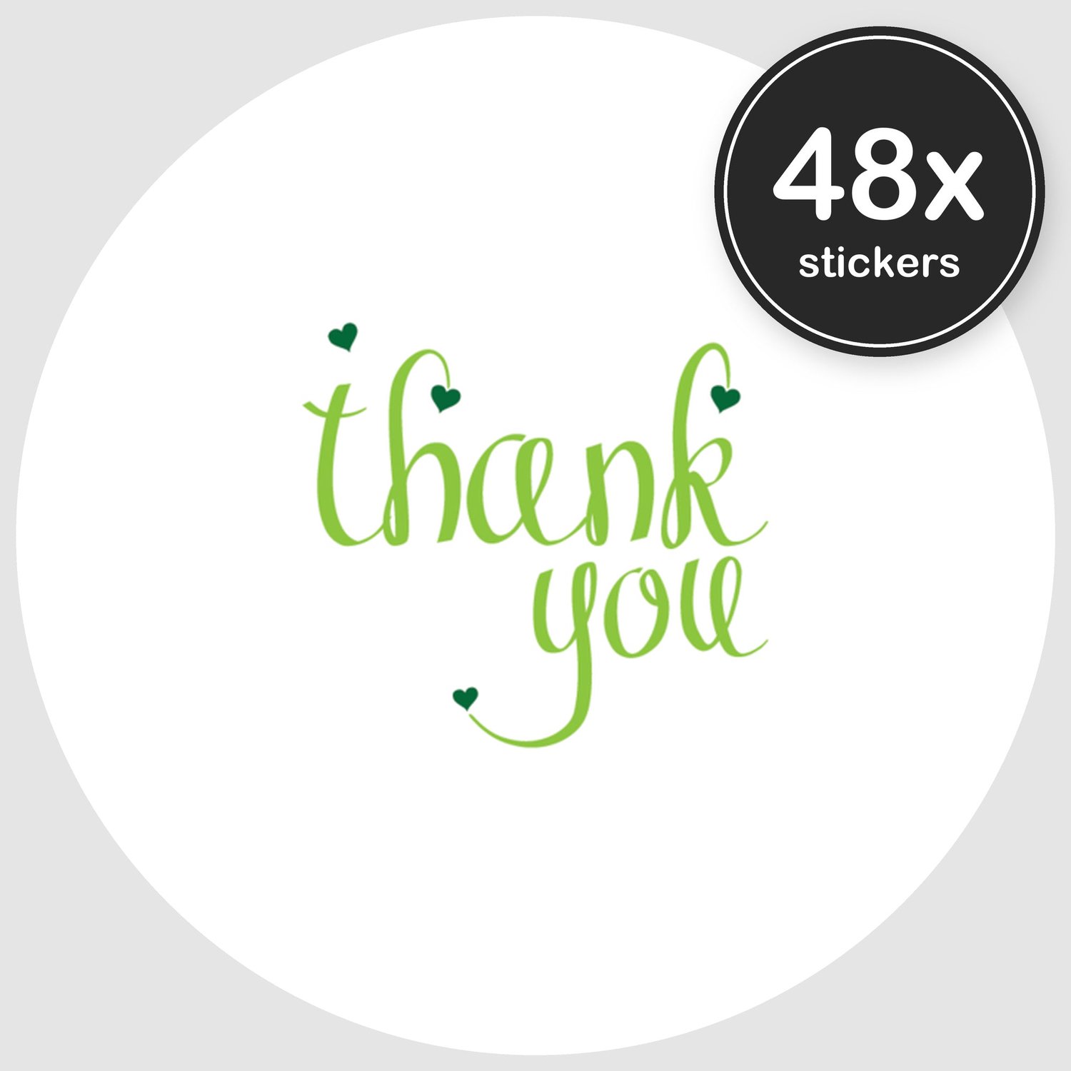 Sluitstickers Bedankt - 48 stuks - Rond 30 mm - Bedankt Stickers - Sluitzegel Envelop - Design 020