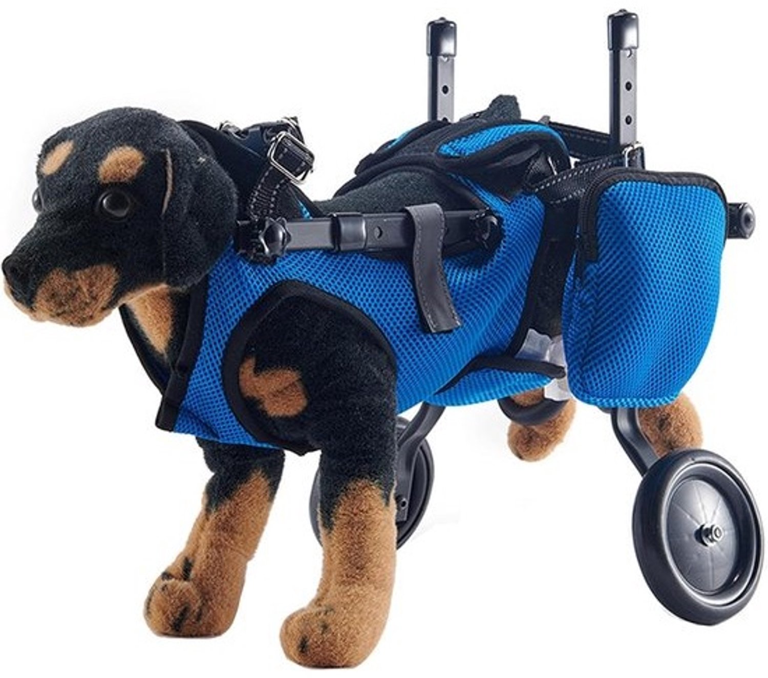 Hondenrolstoel - Hulpmiddel voor achterpoten - Mobiliteit verbeteren - Verstelbaar ontwerp - 4-9 kg - Blauw