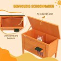 Gemakkelijk schoon te maken kattenhuis met openklapbaar dak en uitneembare bodem.