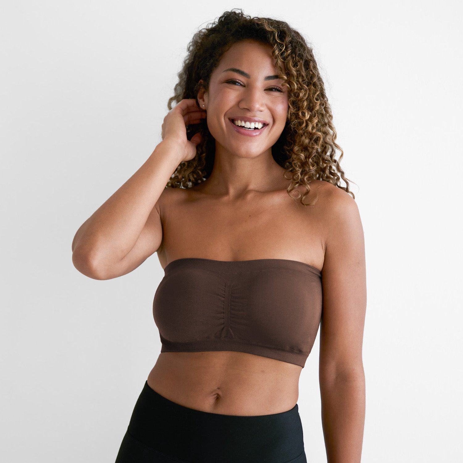 cfab Bandeau-bh - bruin - 2XL - BH Zonder Beugel Voorgevormd - Ondergoed - Naadlos