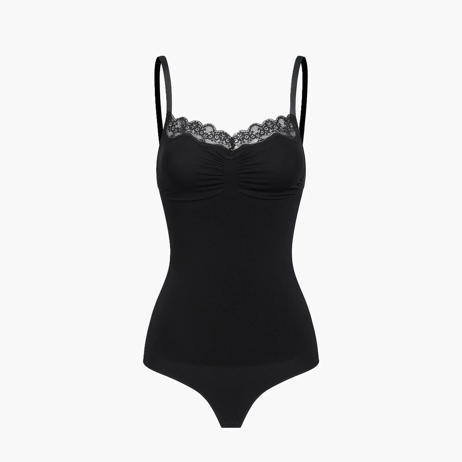 cfab Corrigerende bodysuit met kant - Zwart - XL - Corrigerende Body - Naadlos - corrigerend ondergoed dames