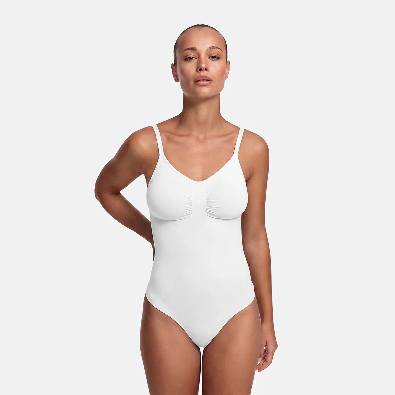 cfab Figuurcorrigerende shapewear met koord - Wit - XS - Corrigerende Body - Naadlos - corrigerend ondergoed dames