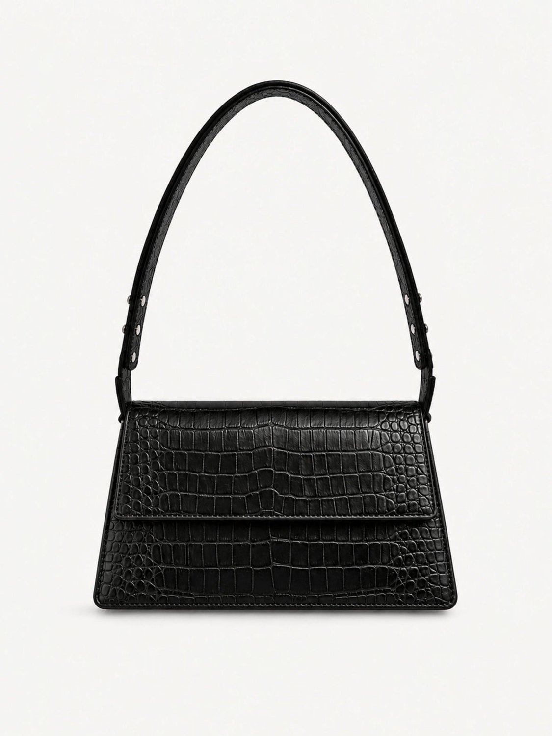 PURE Studios OPHELIA Croco - Leren schoudertas - Black