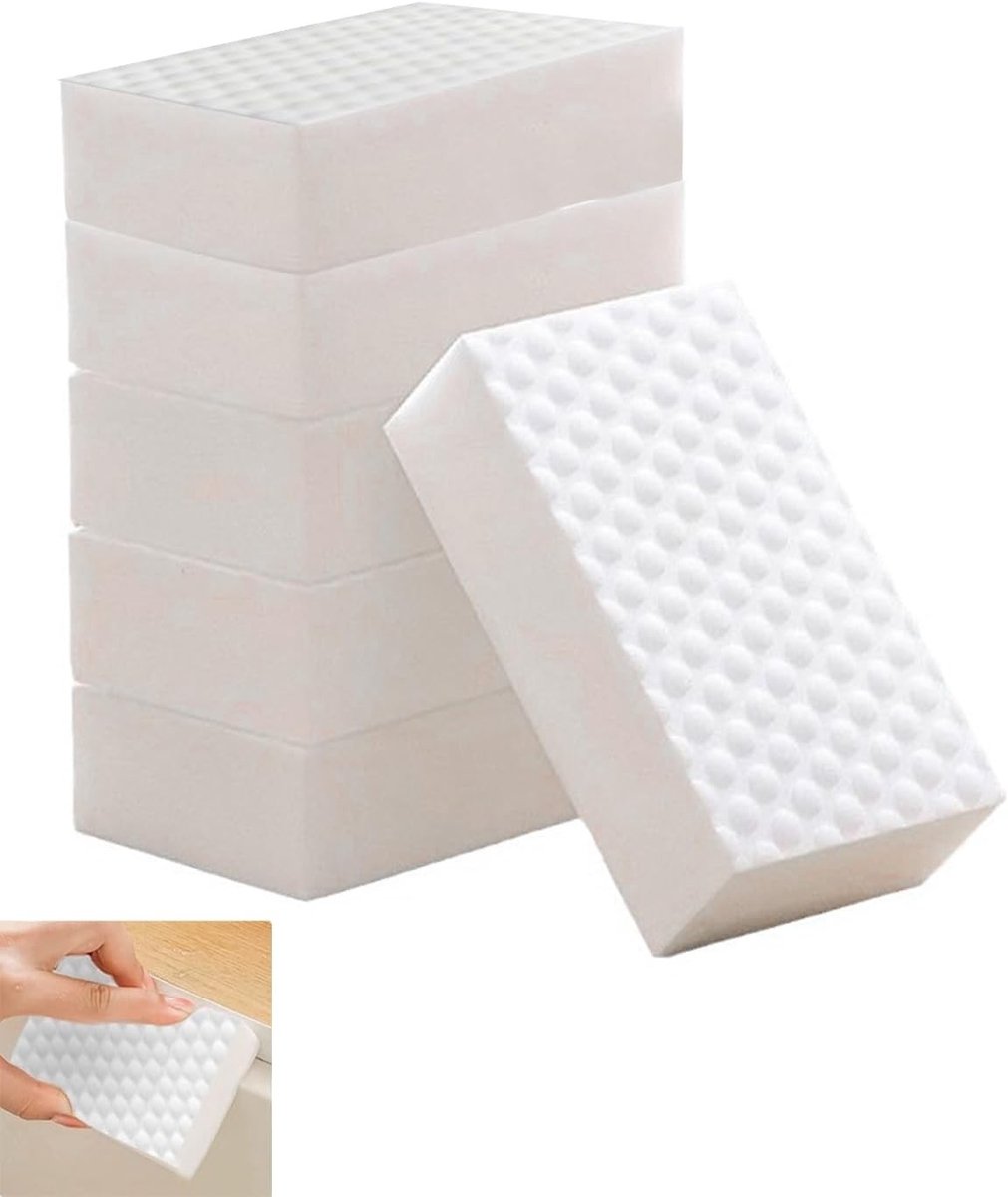 Set van 6 Melamine Sponzen voor Diepe Reiniging van Keuken en Oppervlakken, Verwijdert Vlekken en Krassenvrij van Muren en Vloeren
