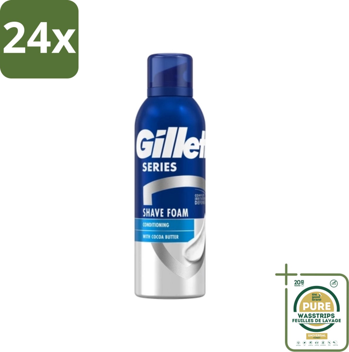 Gillette - Series - Scheerschuim - Met Cacaoboter - 250 ml - Voordeelverpakking - 24 stuks - Scheerproducten - Scheerbeurt