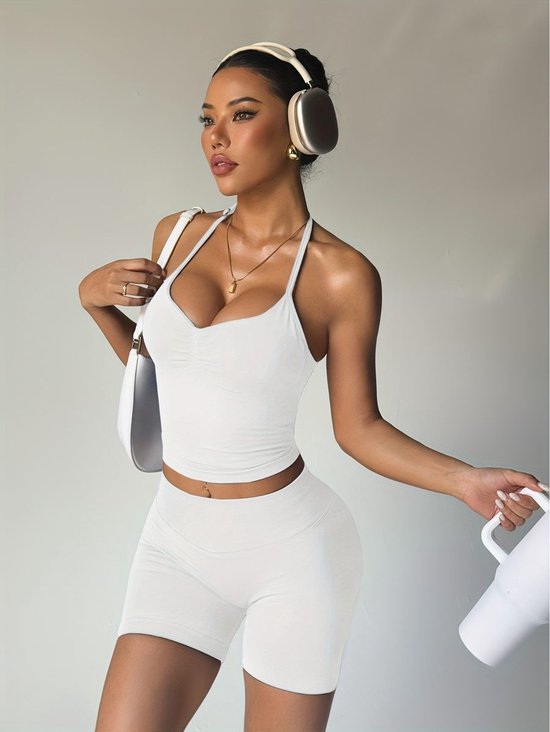Currero Pilates Pak Dames - Yoga - Buttshaper - Gym - Fitness - Butt Lift - Bil Vergrotend - Heup Liftend - Yogakleding - Wit S — afbeelding 2