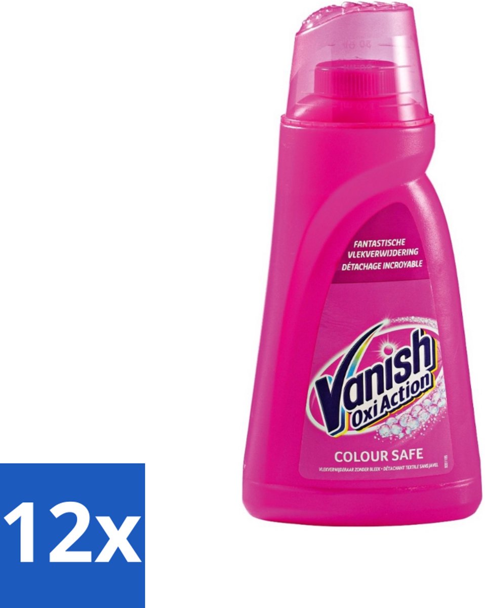 12 x Vanish Oxi Action - Veilige Kleur - Vlekkenverwijderaar Gel - Zonder Bleek - Gekleurde Was - 1 L - Vlekkenverwijderaar - Wasmiddel - Gekleurde Was - Vlekken Verwijderen - Wasvlekken