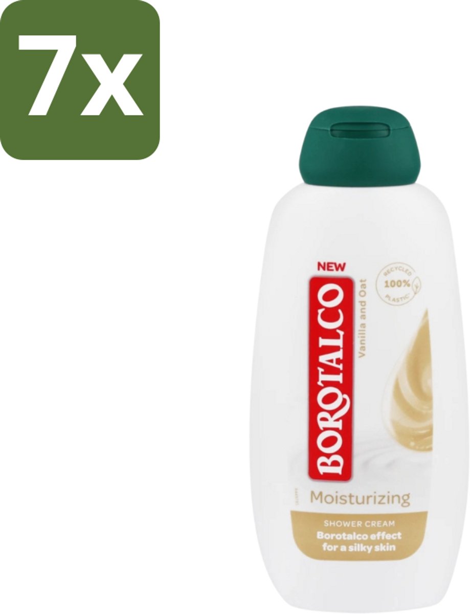 7 x Borotalco - Douchegel - Moisturizing - Vanilla & Oat - 250 ml - Douchegel - Huid Verzorgen - Huid Hydrateren - Vanille Geur - Haver Extract