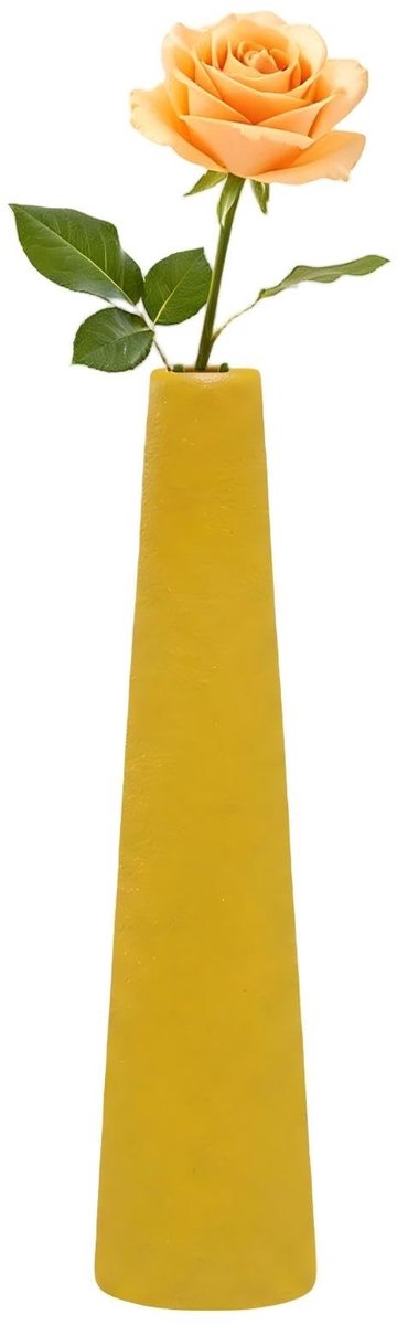 Solidchoice - Kleine Keramische Bloemenvaas, Hoog Conische Vorm, Geel