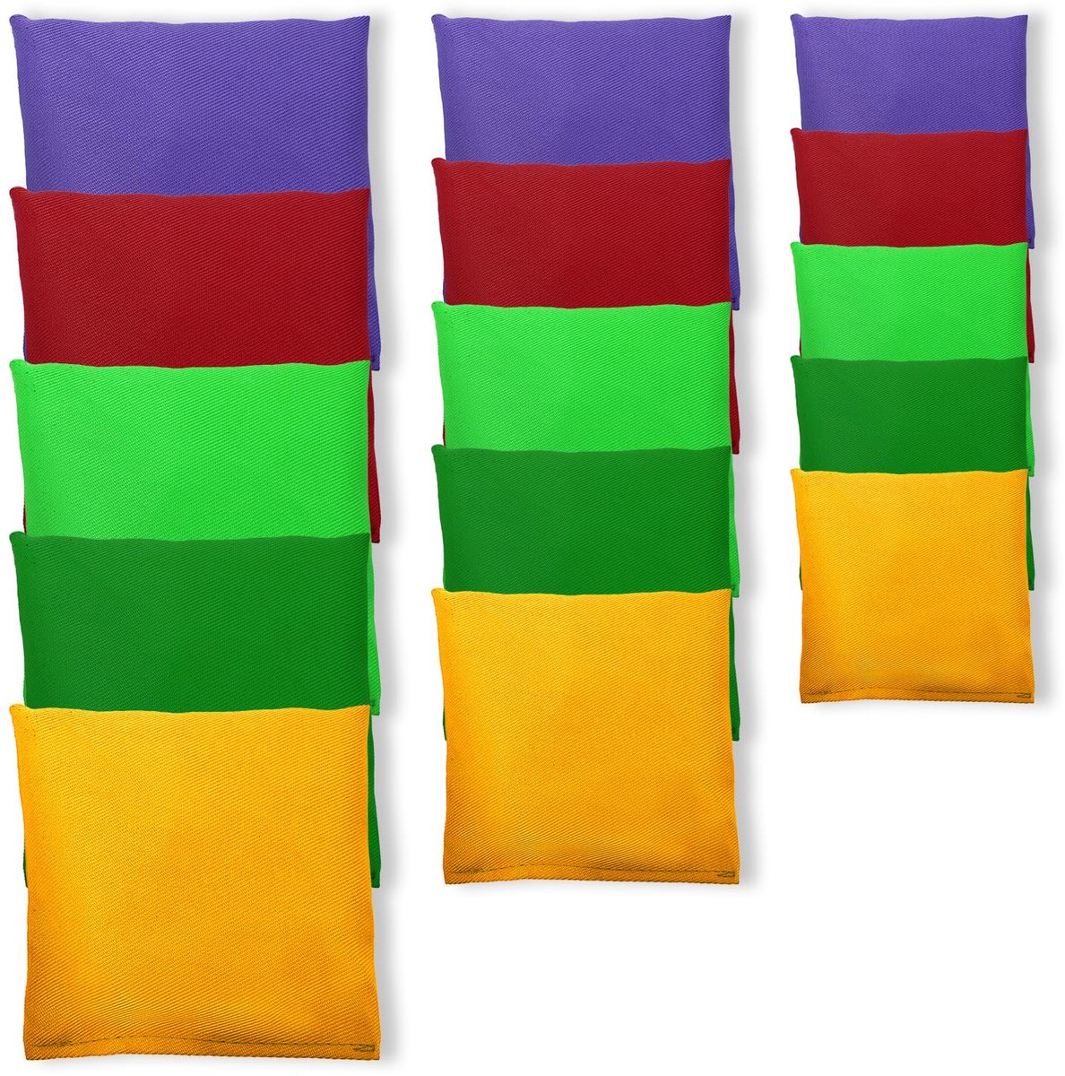 Solidchoice - 15 Stuks Gekleurde Cornhole Zakjes - Voor Buitenspellen en Gezelligheid