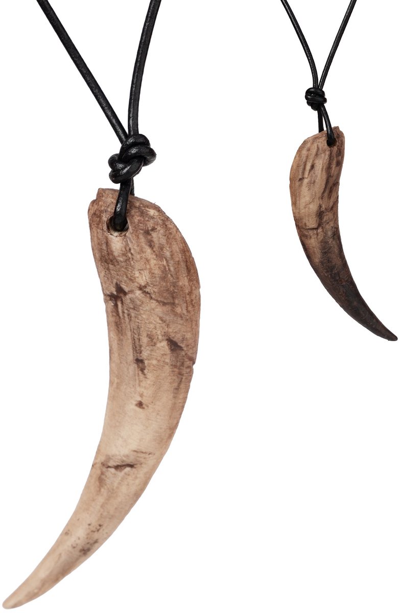 3D-geprinte Drakenhoektand Hanger Met Leren Band