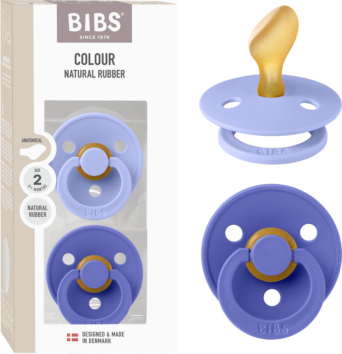 BIBS Colour Fopspeen - 6-18 mnd - 2-pack - Anatomisch - Hush/Grape