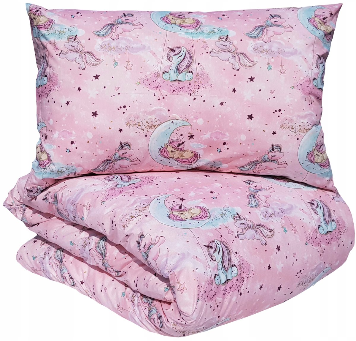 Roze Eenhoorn Kinderbeddengoed Katoen 160x200 cm