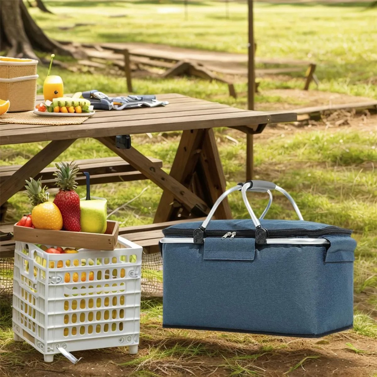 Geïsoleerde koeltas van 30 liter | Opvouwbare, zachte koeltas, Geschikt voor kamperen, strand, barbecue en winkelen | Lekvrije en gemakkelijk te reinigen voering | EPE-isolatie | Dubbele ritssluiting