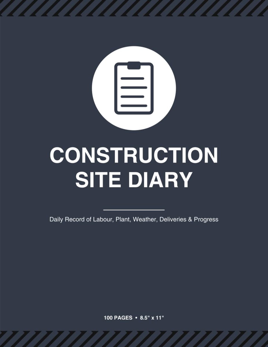 Construction Site Diary: Daily Site Log Book for Builders & Site Managers - 100 Pages - ShopVlot