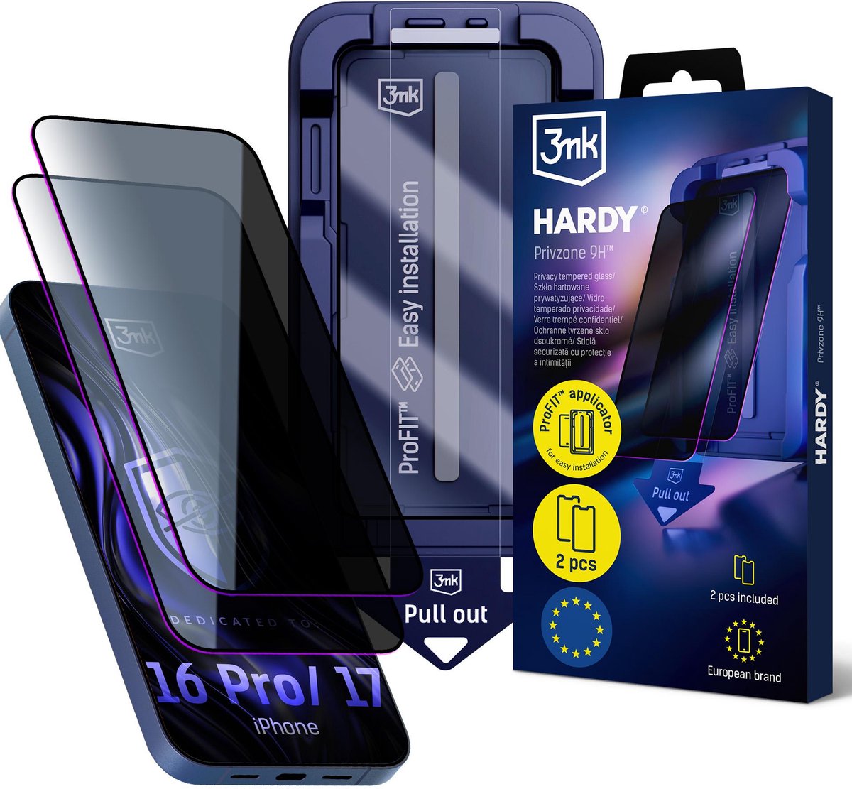 Apple iPhone 16 Pro/ 17 - 3mk Hardy Privzone 9H