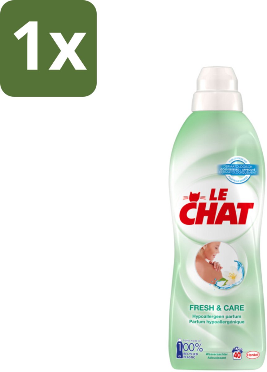 1 x Le Chat – Wasverzachter – Fresh & Care – 880 ml - Wasverzachter - Frisheid - Antistatisch - Kleding Verzachter - Textiel Verzachter