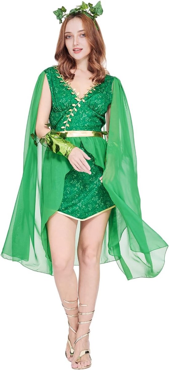 Natuurlijke Godin Kostuum voor Vrouwen - Poison Ivy Villain Verkleedkleding voor Feestjes en Halloween