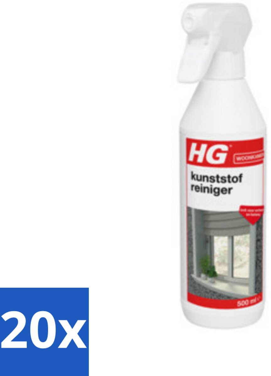 20 x HG - Kunststofreiniger Spray - Ook Voor Verfwerk & Behang - 500 ml - Voordeelverpakking - 20 stuks