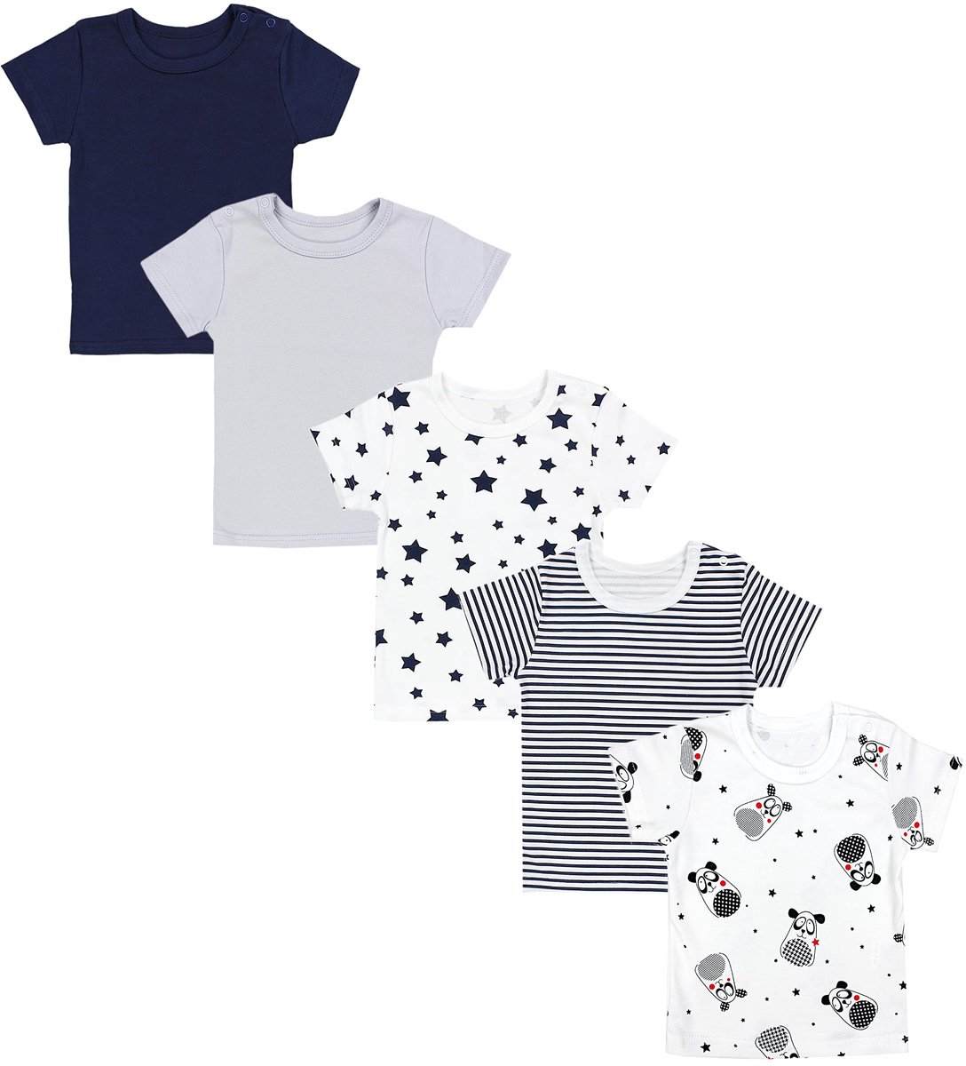 Elzusha - Set van 5 Unisex Baby T-Shirts van Katoen