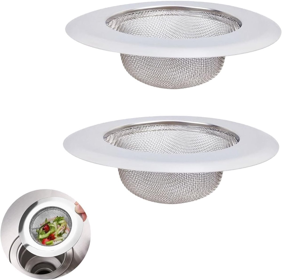 RVS Afvoerfilter 11,5 cm - Geur- en verstoppingspreventie voor Keuken en Wasbak, Duurzaam en Makkelijk Schoon te Maken Afvoerzeef