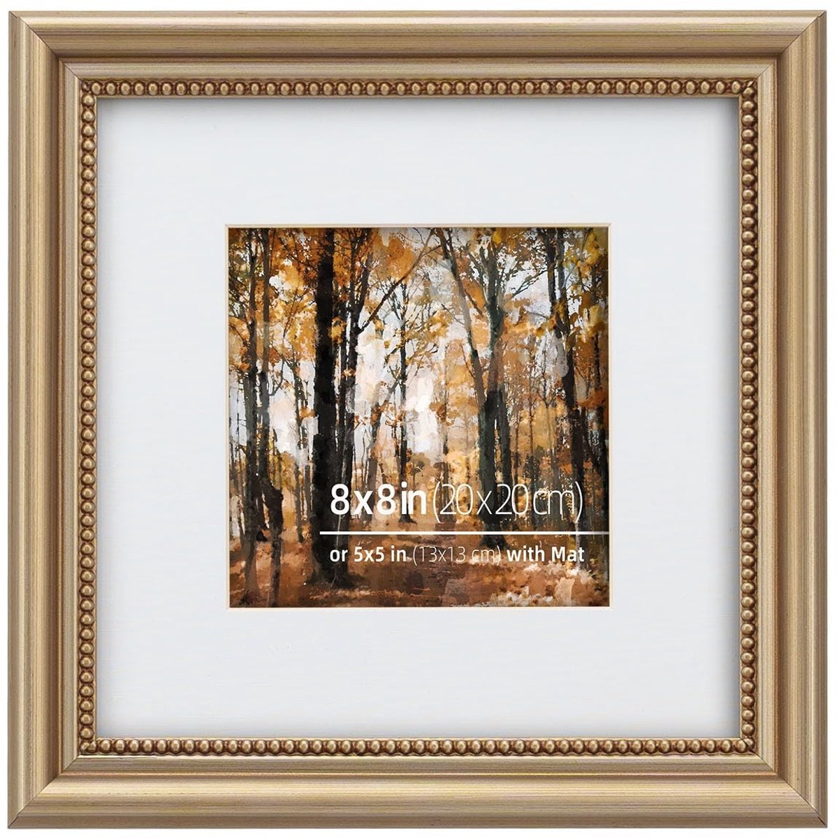 Elzusha - Houten Vintage Foto Lijst 8x8 Inch met Beaded Inner