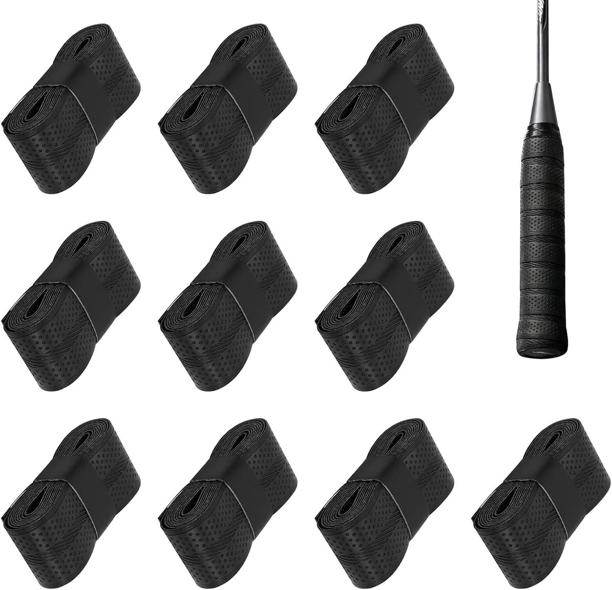 Antislip gripband voor tennisrackets, badmintonrackets en fietshandgrepen - 10 stuks, 110 x 2,5 cm, ideaal voor betere controle en comfort