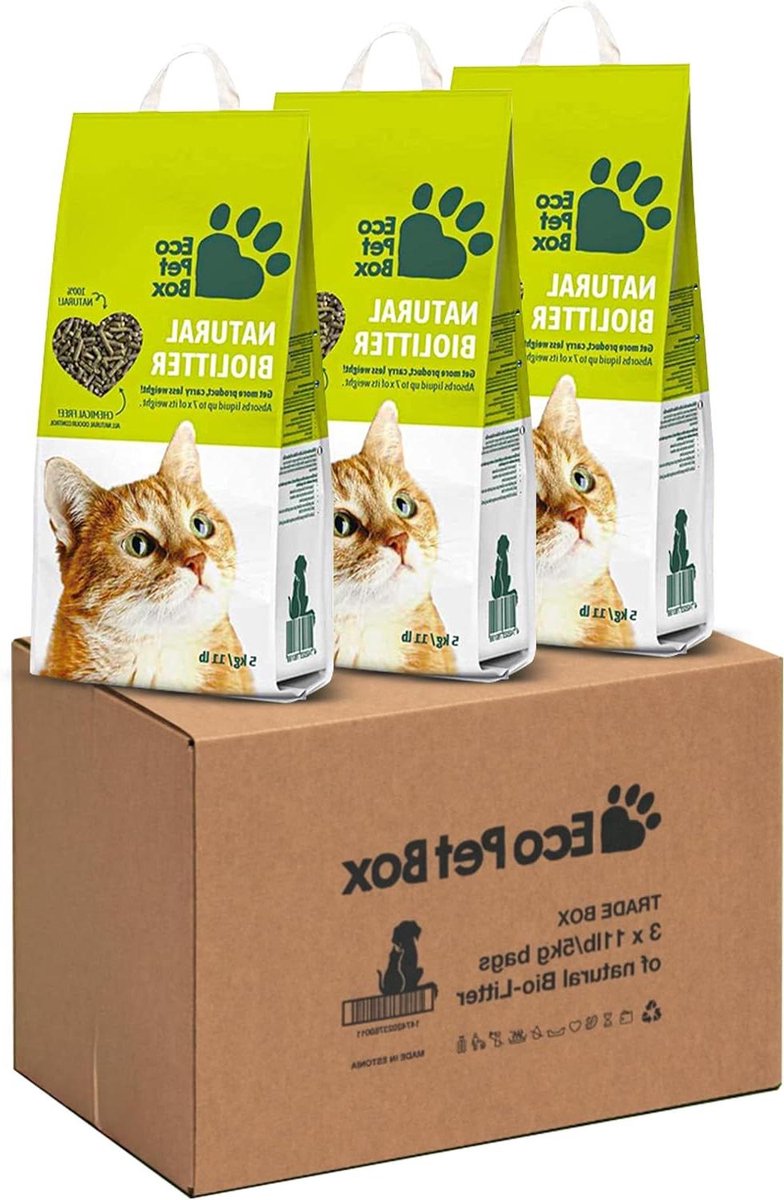 Kattenbakvulling Hout - Houtkorrels - Geurcontrole - Stofvrij - 15 kg - Natuurlijk