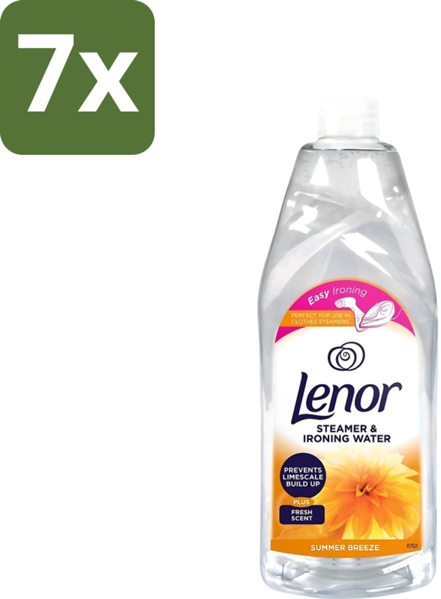 7 x Lenor Strijkwater Summer Breeze 1 liter - Strijkwater Summer Breeze - Zomerse Geur - Strijken - Wasgoed - Kleding