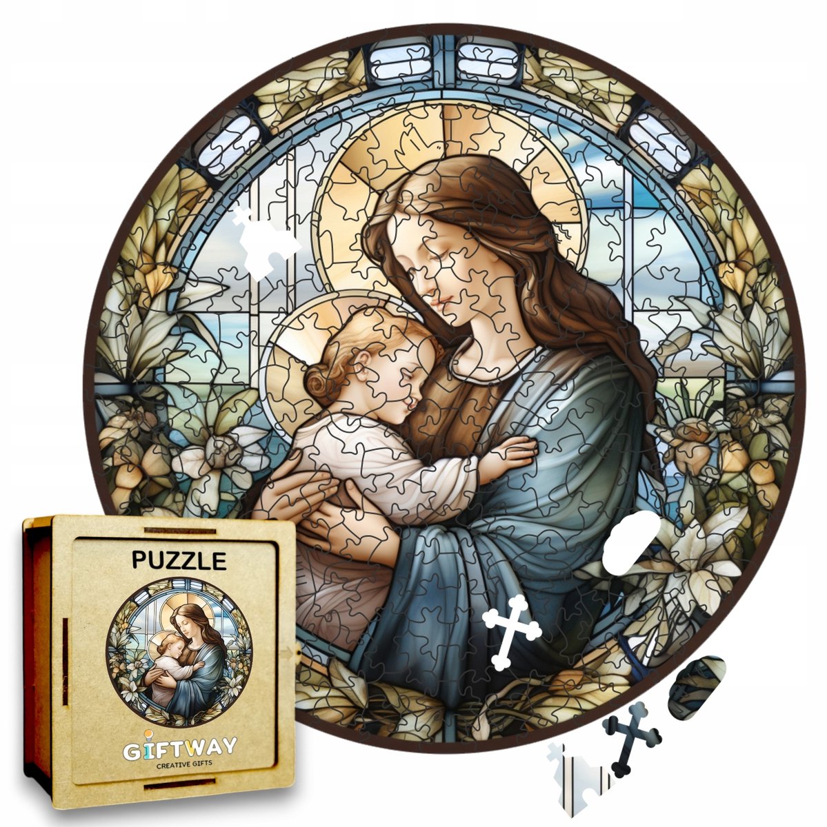 Houten Legpuzzel Maria 208 Stukjes - Unieke Vormen