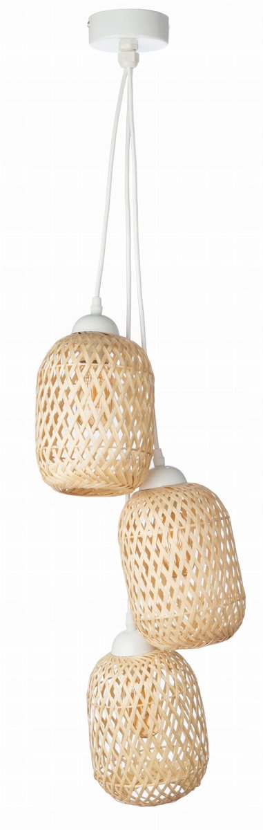 TRIO Hanglamp Bamboe Wit - 3xE27 Fitting