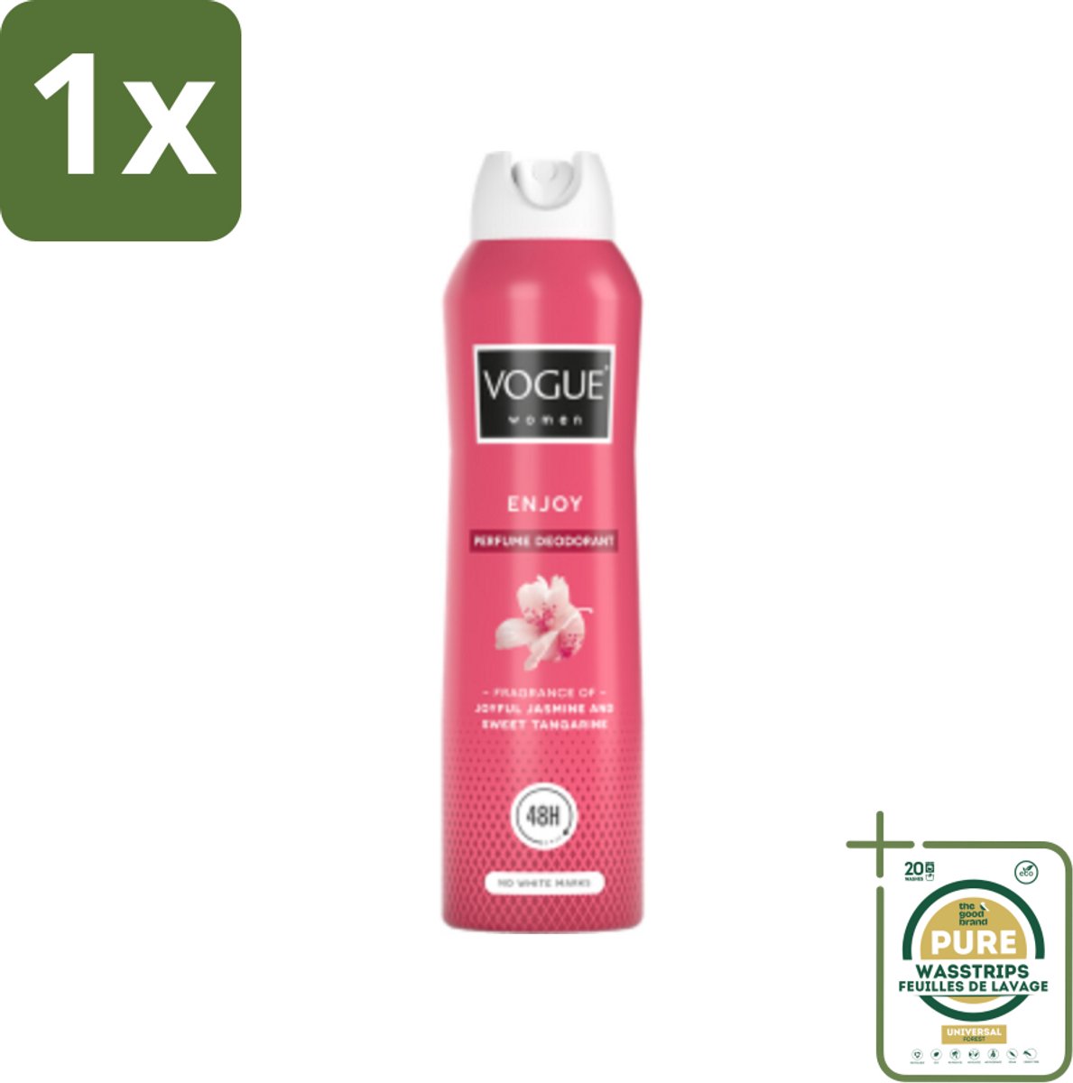 1 x Vogue Enjoy Parfum Deodorant 150 ml- Parfum En Deodorant - Deodorant Spray - 24 Uur Bescherming - Geur Van Mandarijn - Geur Van Jasmijn