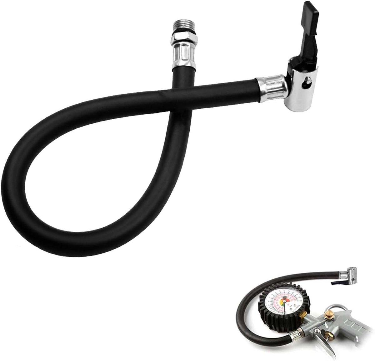 Universele 15 Inch Luchtpomp Slang met 1.2cm Ventieladapter voor Fietsen, Auto's en Motoren - Flexibel en Duurzaam Ontwerp voor Efficiënt Opblazen