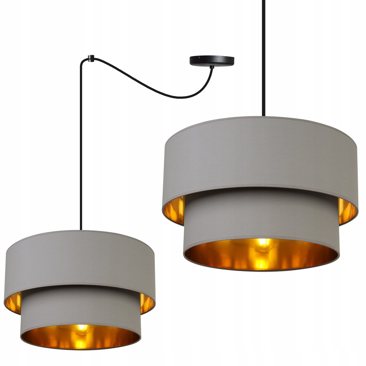 Gouden Spider Hanglamp met Stofkap - Verstelbare Hoogte