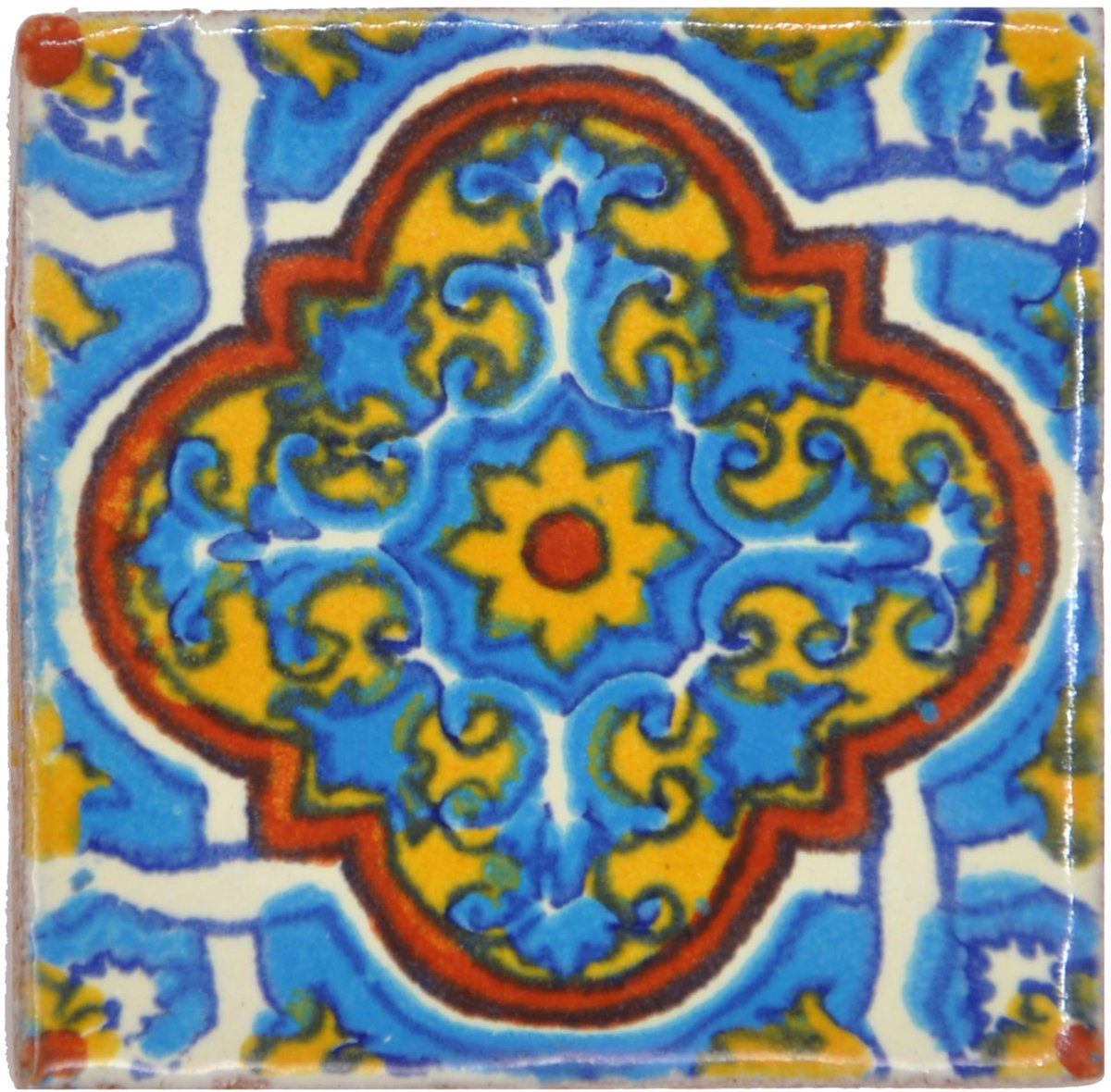 Elzusha - Handgemaakte Mexicaanse Tegel - 5 x 5 cm - Meerkleurig