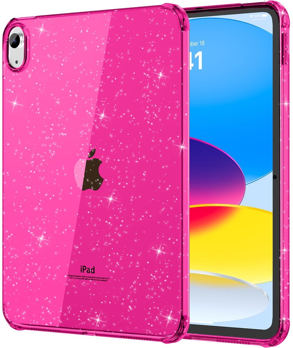 Elzusha - Transparante Hoes voor iPad 11 inch 2025 en 10.9 inch 2022 met Glitter