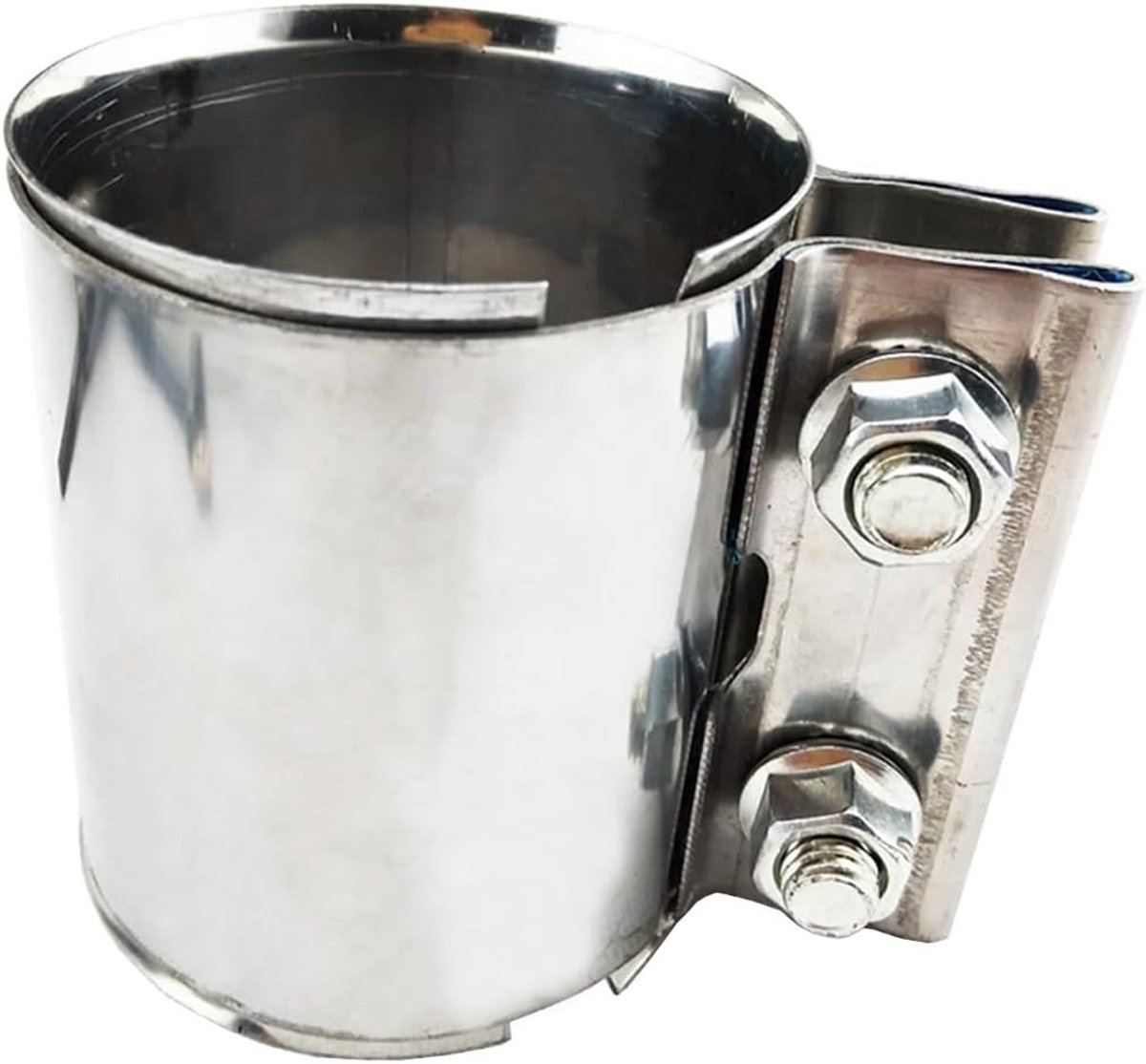 Exhaust Clamp 42mm voor uitlaatsysteem - RVS verbindingsstuk, dubbel klemmen, lengte 87mm, duurzame uitlaatverbinding